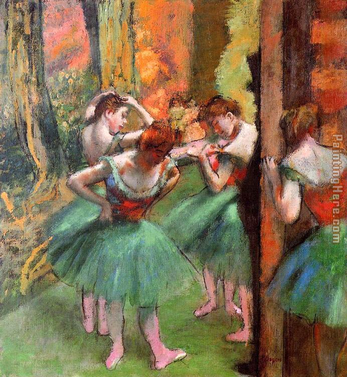 Dancers, Pink and Green painting - Edgar Degas Dancers, Pink and Green art painting